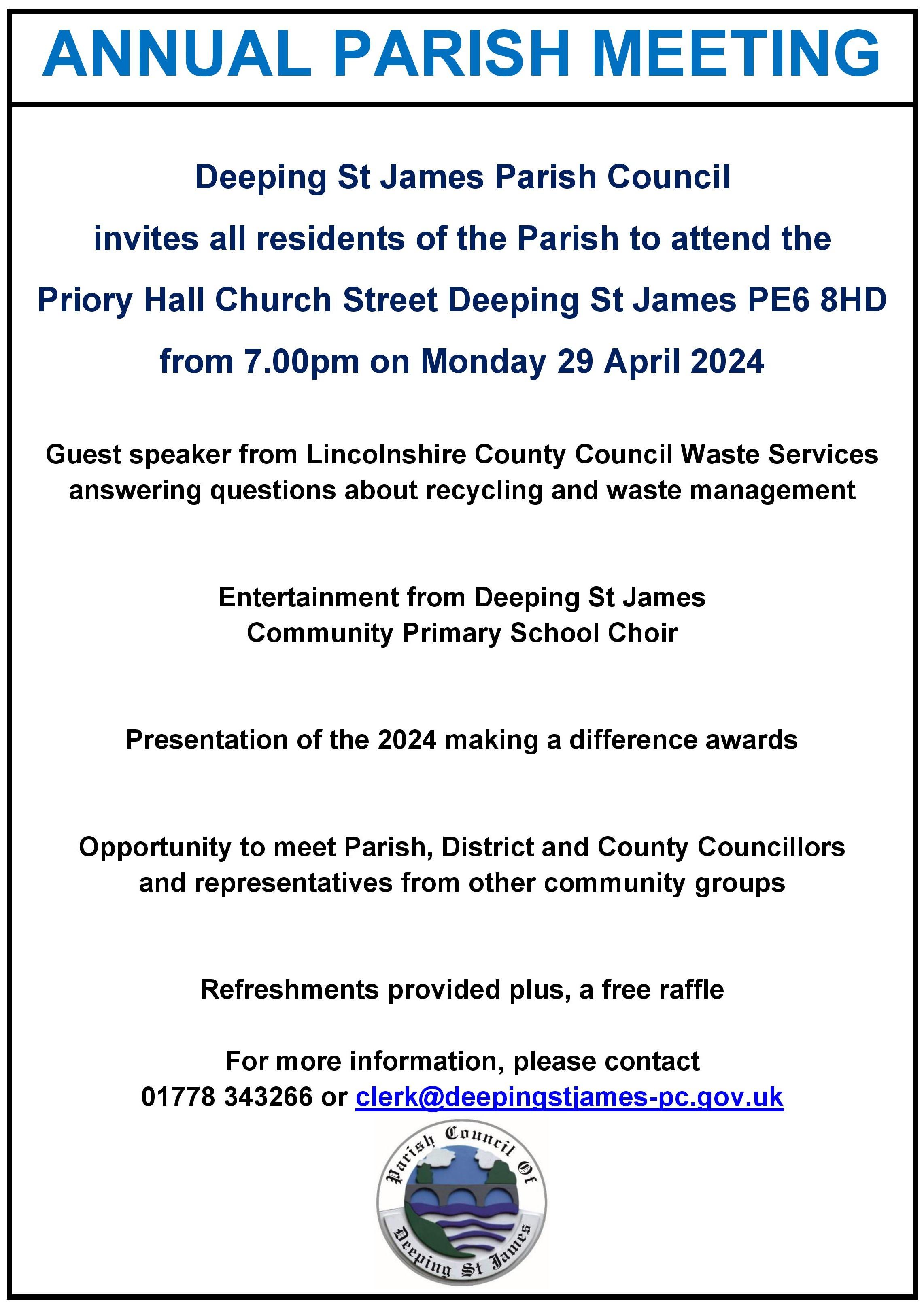 Annual parish meeting 2024 poster