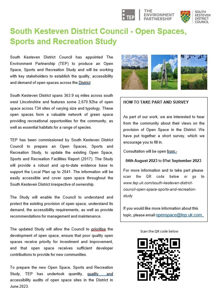 Aug app 7 open space sports and recreation community consultation poster